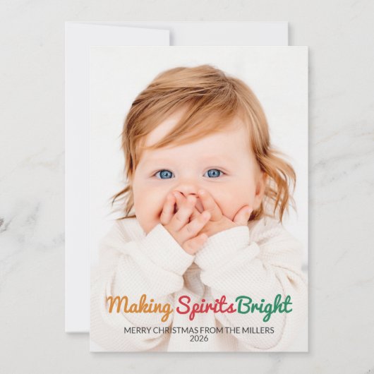 Carte de Noël photo Making Spirits Bright Cute 2 (Devant)