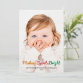 Carte de Noël photo Making Spirits Bright Cute 2 (Debout devant)