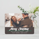 Carte de Noël Photo Marron Rétro | Horizontale (Debout devant)