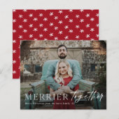 Carte de Noël photo Merrier Ensemble Budget (Devant / Derrière)
