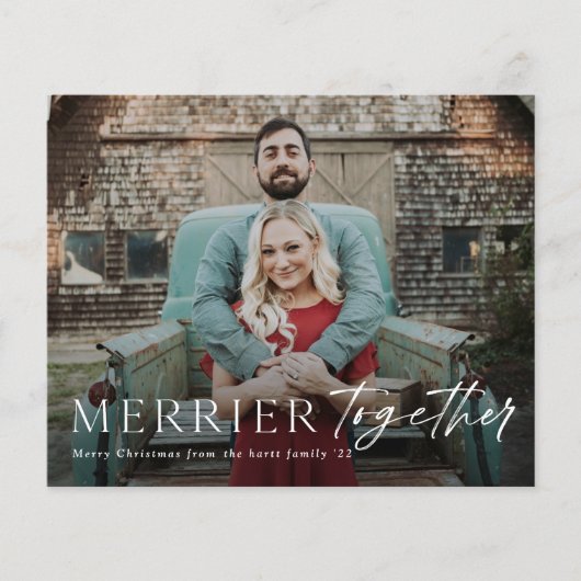 Carte de Noël photo Merrier Ensemble Budget (Devant)