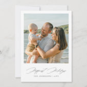 Carte de Noël photo minimaliste des plus heureux (Devant)