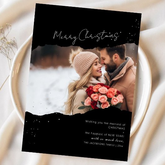 Carte de Noël photo minimaliste moderne