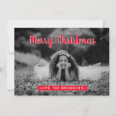 Carte de Noël photo moderne (Devant)