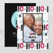 Carte de Noël photo moderne - Doodles scandinaves (Devant / Derrière)