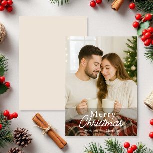 Carte de Noël photo moderne élégante pour un budge