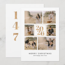 Carte de Noël photo moderne minimale pour les fête