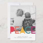 Carte de Noël photo moderne, Rainbow Peace (Devant)