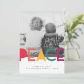 Carte de Noël photo moderne, Rainbow Peace (Debout devant)
