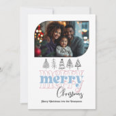 Carte de Noël photo moderne rétro 'Frosted Dawn' (Devant)