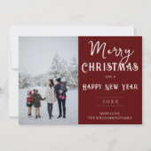 Carte de Noël photo moderne | Rouge (Devant)