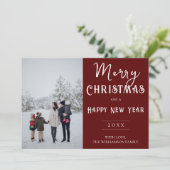 Carte de Noël photo moderne | Rouge (Debout devant)
