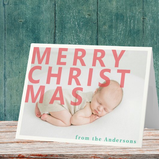 Carte de Noël photo moderne simple