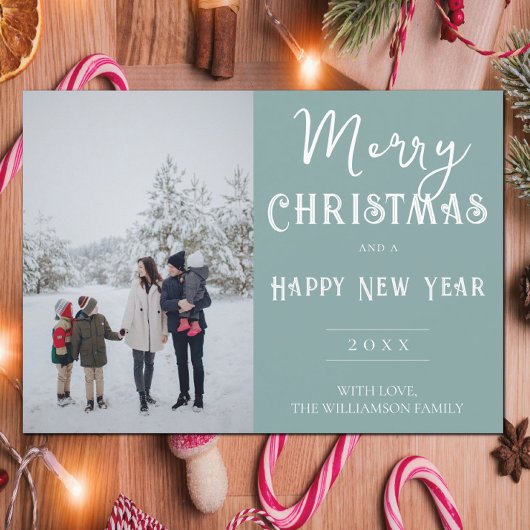 Carte de Noël photo moderne | TURQUOISE