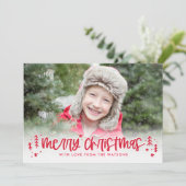 Carte de Noël photo moderne Winter Doodles (Debout devant)