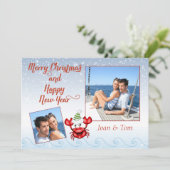 Carte de Noël photo Nautical Beach Boaters (Debout devant)