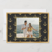 Carte de Noël Photo Nautique Ancres en Or (Devant)