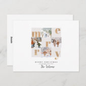 Carte de Noël photo or et blanc (Devant / Derrière)