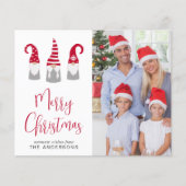 Carte de Noël photo pas chère avec lutins (Devant)