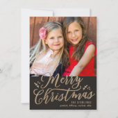 Carte de Noël photo personnalisable couleur Joyeux (Devant)