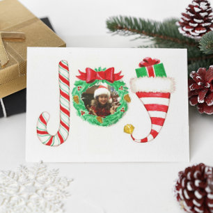 Carte de Noël photo personnalisée Joy