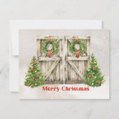 Carte de Noël photo Portes de la grange (Devant)