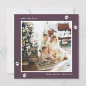 Carte de Noël photo pour propriétaire de chat chie (Devant)