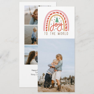 Carte de Noël photo Rainbow Joy to the World 4