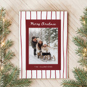 Carte de Noël photo rayée Bourgogne