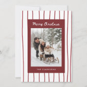 Carte de Noël photo rayée Bourgogne (Devant)