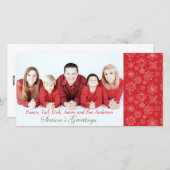 Carte de Noël photo Red Snowflake (Devant / Derrière)