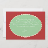 Carte de Noël photo rouge et vert menthe festonnée (Dos)