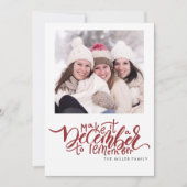 Carte de Noël photo rouge typographique (Devant)