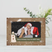 Carte de Noël photo Snowman primitive (Debout devant)