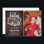 Carte de Noël Photo Tableau Noir Bohème<br><div class="desc">Un design de carte de vacances élégant et bohème avec un tableau noir pour que vous puissiez le personnaliser avec votre photo, message, noms et année préférés sur un fond de tableau noir. Le verso présente des flocons de neige qui tombent sur un fond de tableau noir assorti. Conçu par...</div>