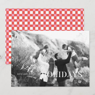 Carte de Noël photo texte blanc Joyeuses Fêtes