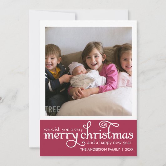 Carte de Noël photo typographie (Devant)