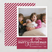 Carte de Noël photo typographie (Devant / Derrière)