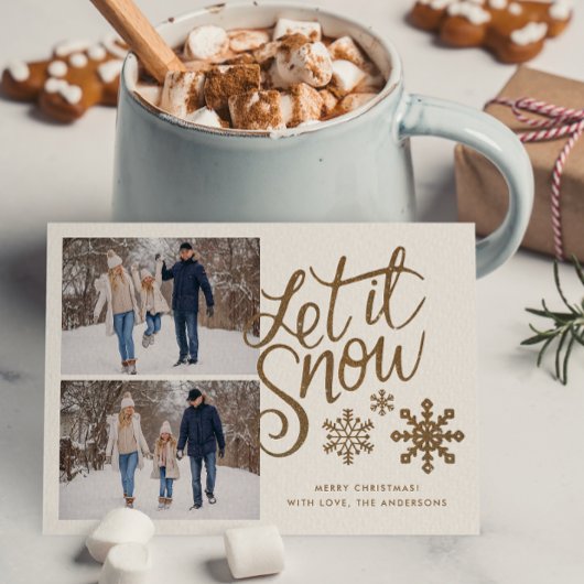 Carte de Noël photo vacances 2 Let it Snow