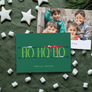 Carte de Noël photo vert chasseur Elf Shenanigans