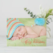 Carte de Noël photo vert olive marron (Debout devant)