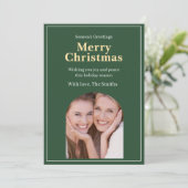 Carte de Noël photo verte (Debout devant)