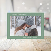 Carte de Noël photo verte moderne