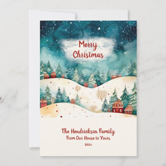 Carte de Noël photo Vintage de notre maison (Devant)