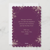 Carte de Noël Photo Violet 2 (Dos)