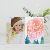 Carte de Noël photo Watercolor (Debout devant)