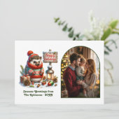 Carte de Noël Photographique de Hérisson de la For (Debout devant)