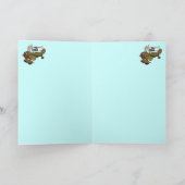 Carte de Noël pilote drôle de Père Noël et de (Intérieur)