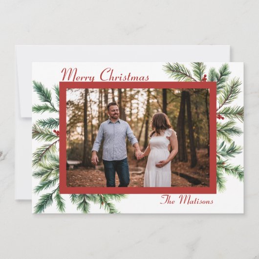 Carte de Noël Pine d'hiver (Devant)