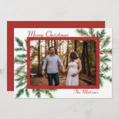 Carte de Noël Pine d'hiver (Devant / Derrière)